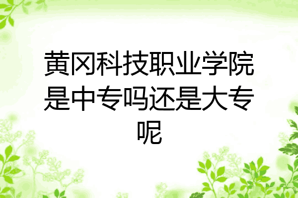 黄冈科技职业学院是中专吗还是大专呢