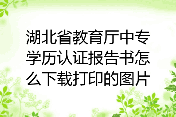 湖北省教育厅中专学历认证报告书怎么下载打印的图片