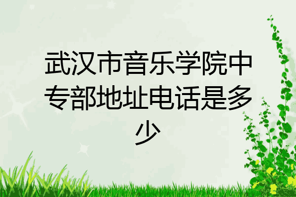 武汉市音乐学院中专部地址电话是多少