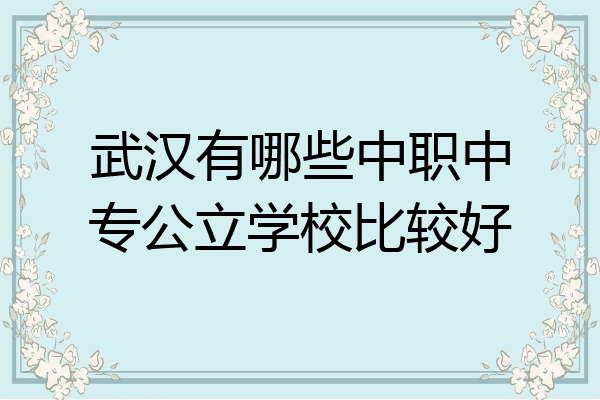 武汉有哪些中职中专公立学校比较好