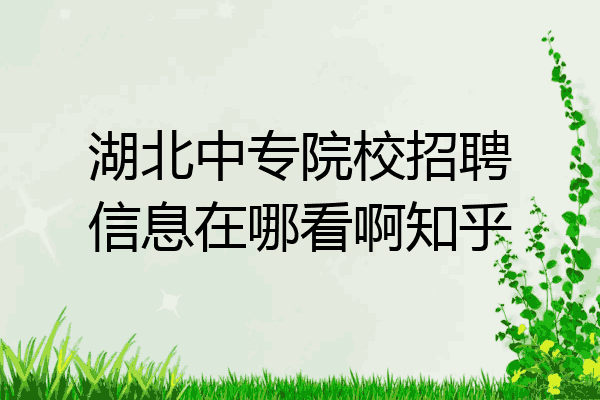 湖北中专院校招聘信息在哪看啊知乎