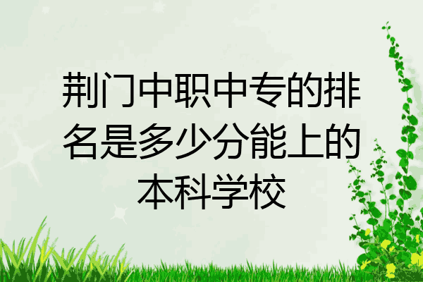 荆门中职中专的排名是多少分能上的本科学校
