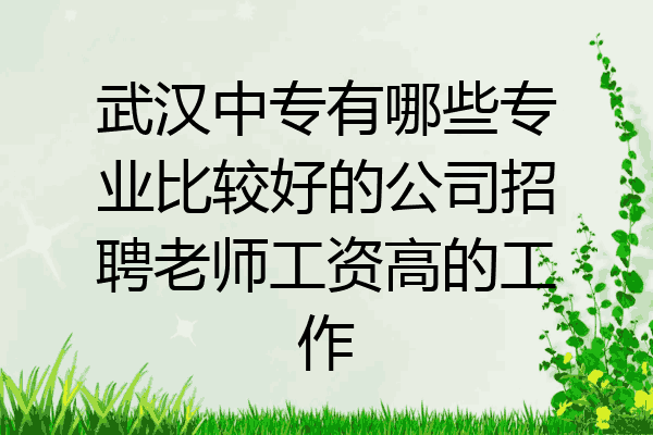 武汉中专有哪些专业比较好的公司招聘老师工资高的工作