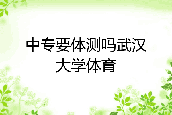 中专要体测吗武汉大学体育