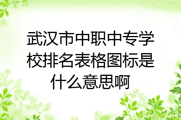 武汉市中职中专学校排名表格图标是什么意思啊