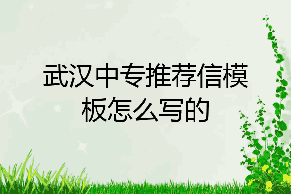 武汉中专推荐信模板怎么写的