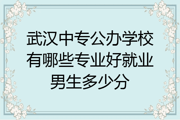 武汉中专公办学校有哪些专业好就业男生多少分