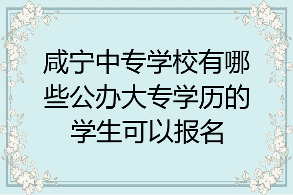 咸宁中专学校有哪些公办大专学历的学生可以报名