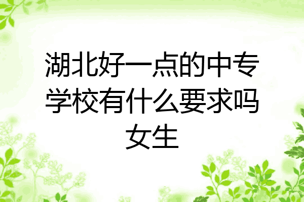 湖北好一点的中专学校有什么要求吗女生