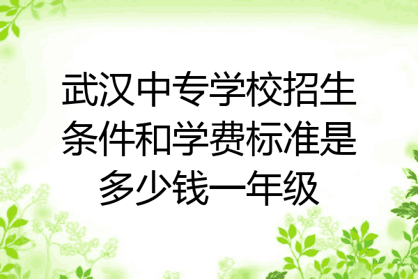 武汉中专学校招生条件和学费标准是多少钱一年级