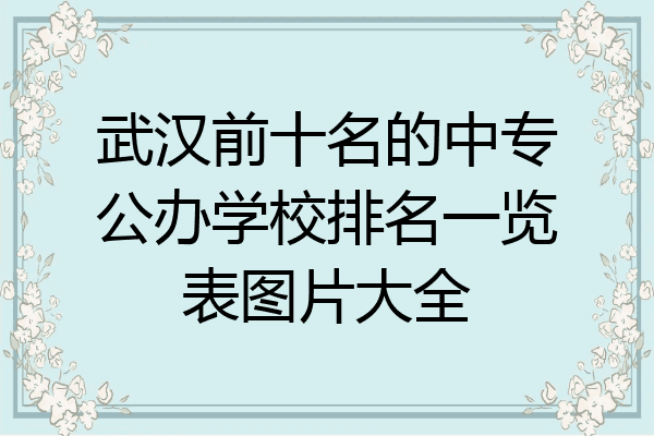 武汉前十名的中专公办学校排名一览表图片大全