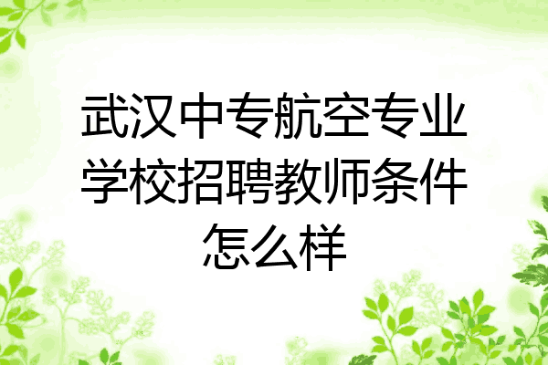 武汉中专航空专业学校招聘教师条件怎么样