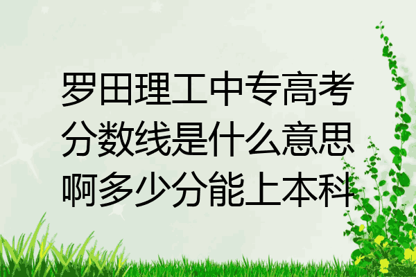 罗田理工中专高考分数线是什么意思啊多少分能上本科