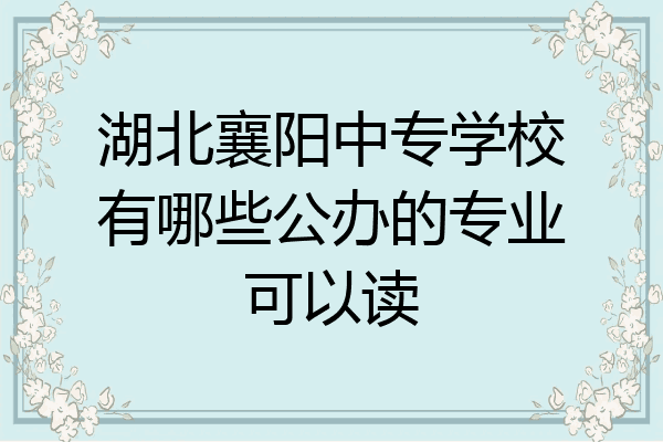 湖北襄阳中专学校有哪些公办的专业可以读