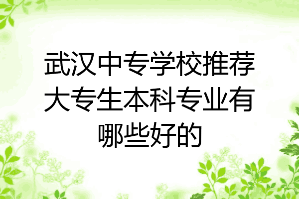 武汉中专学校推荐大专生本科专业有哪些好的