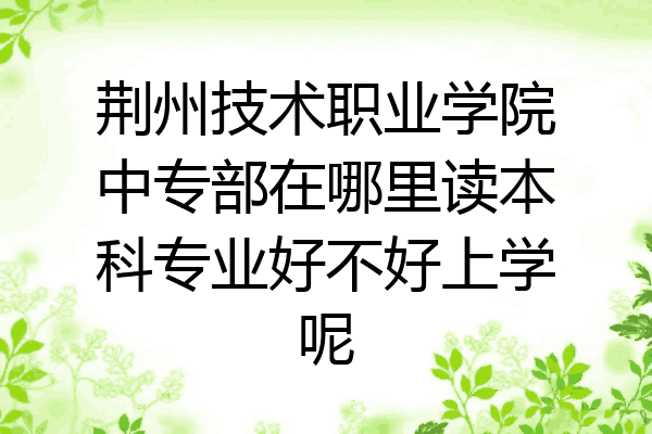 荆州技术职业学院中专部在哪里读本科专业好不好上学呢
