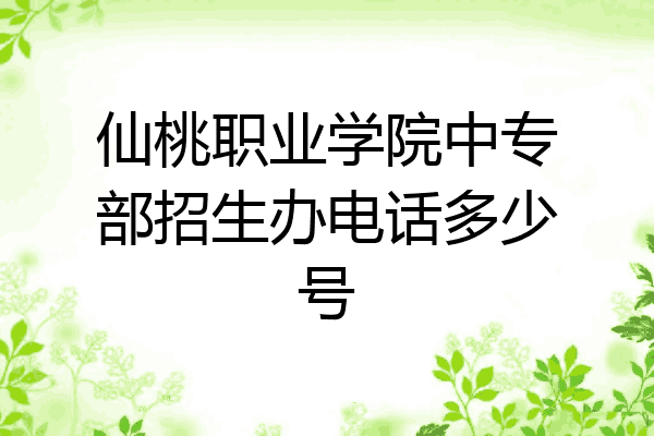 仙桃职业学院中专部招生办电话多少号