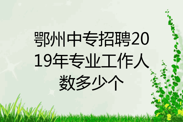 鄂州中专招聘2019年专业工作人数多少个