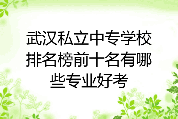 武汉私立中专学校排名榜前十名有哪些专业好考