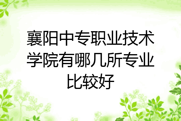 襄阳中专职业技术学院有哪几所专业比较好