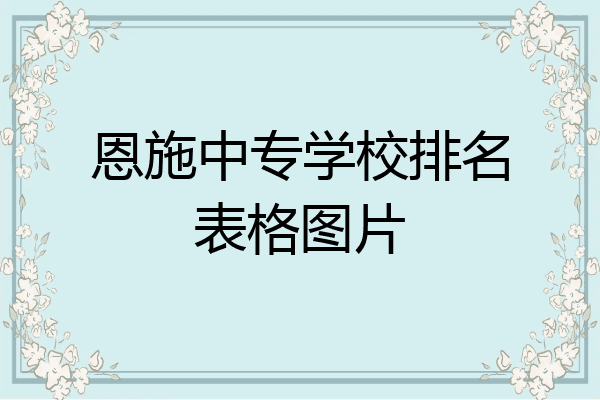 恩施中专学校排名表格图片