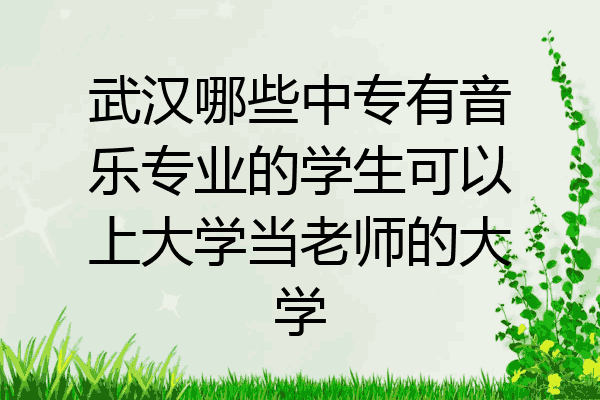 武汉哪些中专有音乐专业的学生可以上大学当老师的大学