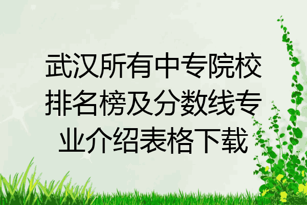 武汉所有中专院校排名榜及分数线专业介绍表格下载