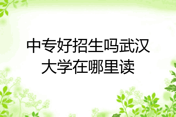 中专好招生吗武汉大学在哪里读