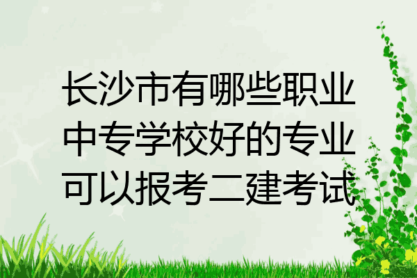 长沙市有哪些职业中专学校好的专业可以报考二建考试