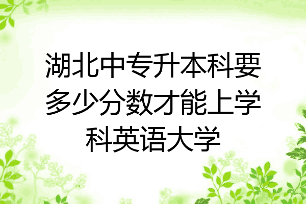 湖北中专升本科要多少分数才能上学科英语大学