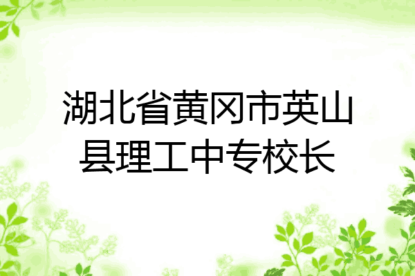 湖北省黄冈市英山县理工中专校长