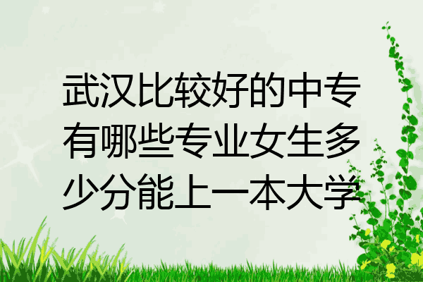 武汉比较好的中专有哪些专业女生多少分能上一本大学