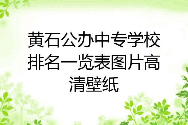 黄石公办中专学校排名一览表图片高清壁纸