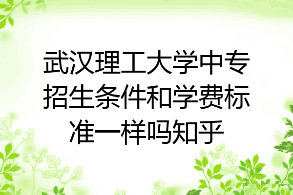 武汉理工大学中专招生条件和学费标准一样吗知乎