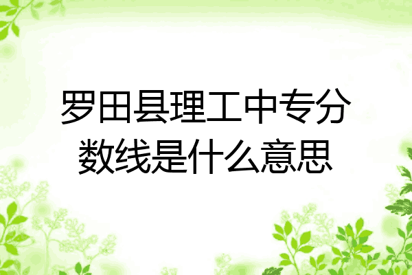 罗田县理工中专分数线是什么意思