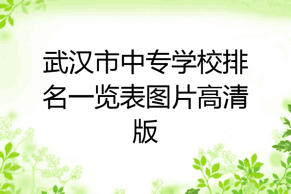 武汉市中专学校排名一览表图片高清版