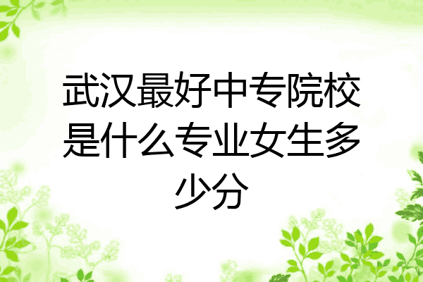 武汉最好中专院校是什么专业女生多少分