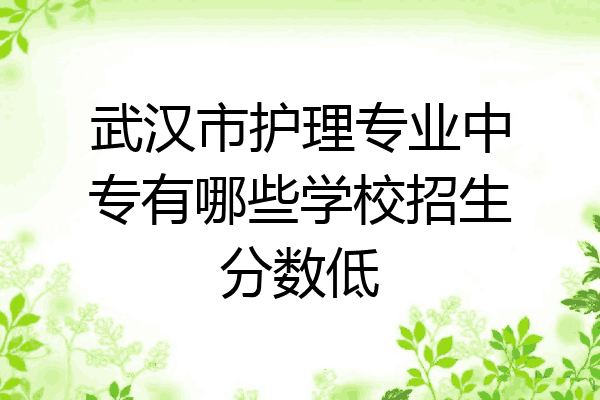 武汉市护理专业中专有哪些学校招生分数低