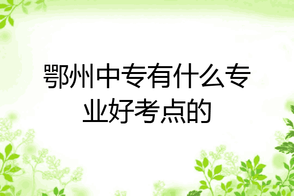 鄂州中专有什么专业好考点的