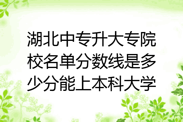 湖北中专升大专院校名单分数线是多少分能上本科大学