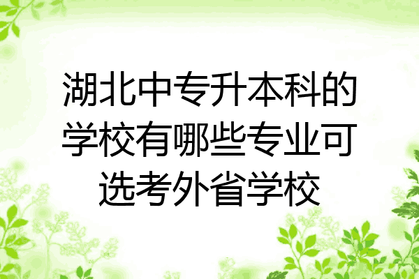湖北中专升本科的学校有哪些专业可选考外省学校