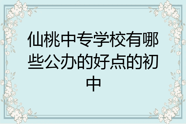 仙桃中专学校有哪些公办的好点的初中