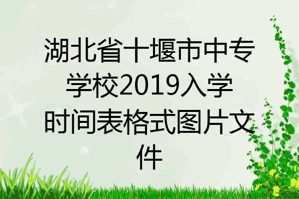 湖北省十堰市中专学校2019入学时间表格式图片文件