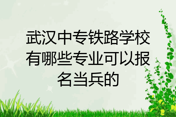 武汉中专铁路学校有哪些专业可以报名当兵的