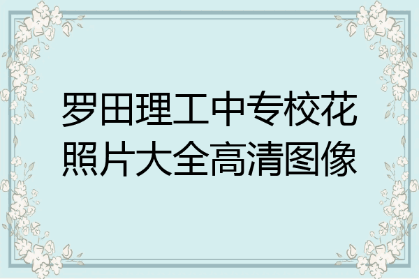 罗田理工中专校花照片大全高清图像