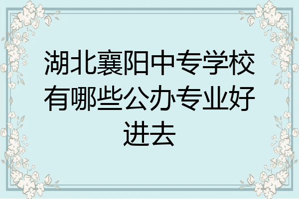 湖北襄阳中专学校有哪些公办专业好进去