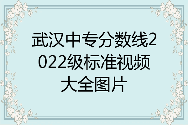 武汉中专分数线2022级标准视频大全图片