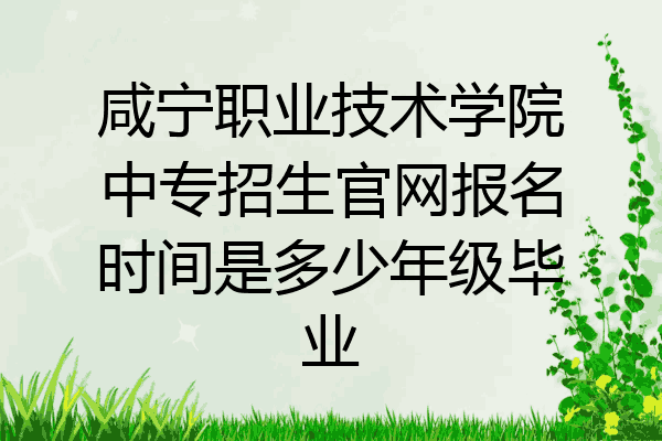 咸宁职业技术学院中专招生官网报名时间是多少年级毕业