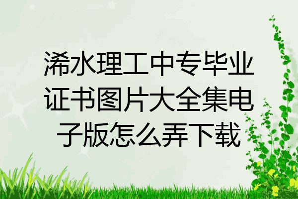 浠水理工中专毕业证书图片大全集电子版怎么弄下载
