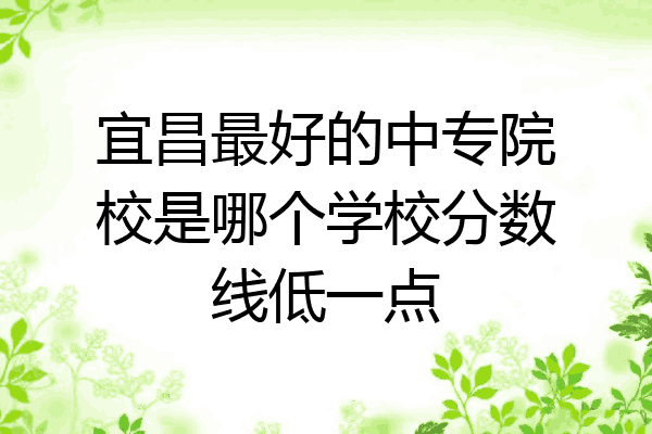 宜昌最好的中专院校是哪个学校分数线低一点